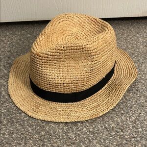 J Crew Straw Hat with Black Band